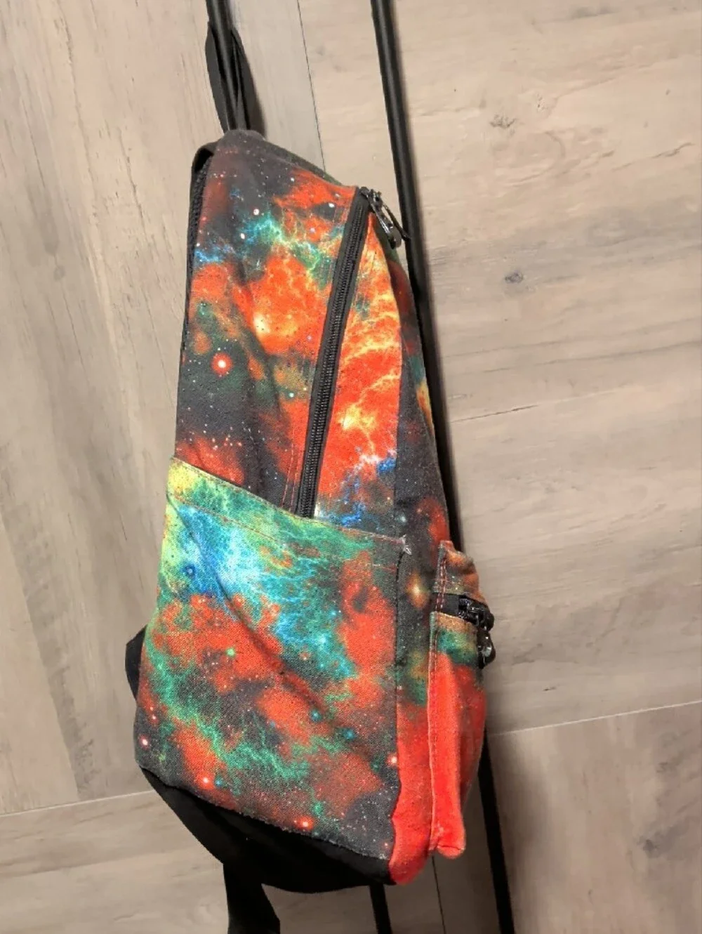 Galaxy Print Red & Teal Backpack - Unbranded